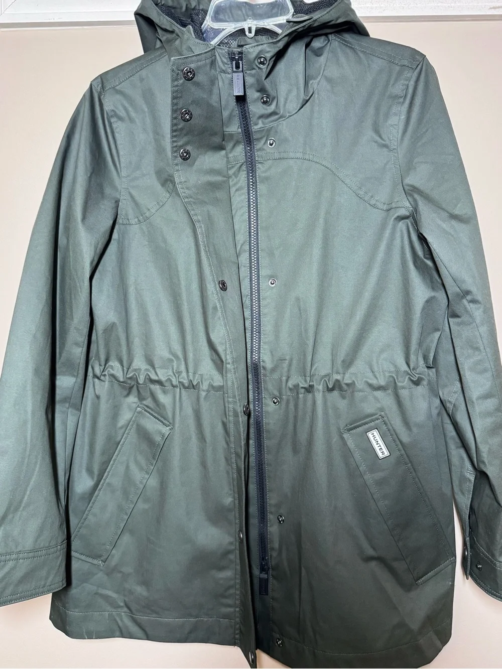 Hunter Women's Hooded Coat in Olive - Picture 9 of 15